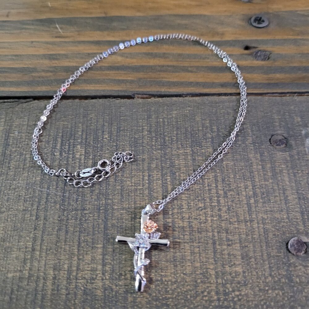 BriLove Dainty 925 Cross Necklace